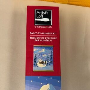 Artist's Loft Christmas Paint-by-Number Kit snow scene holiday home cozy cottage